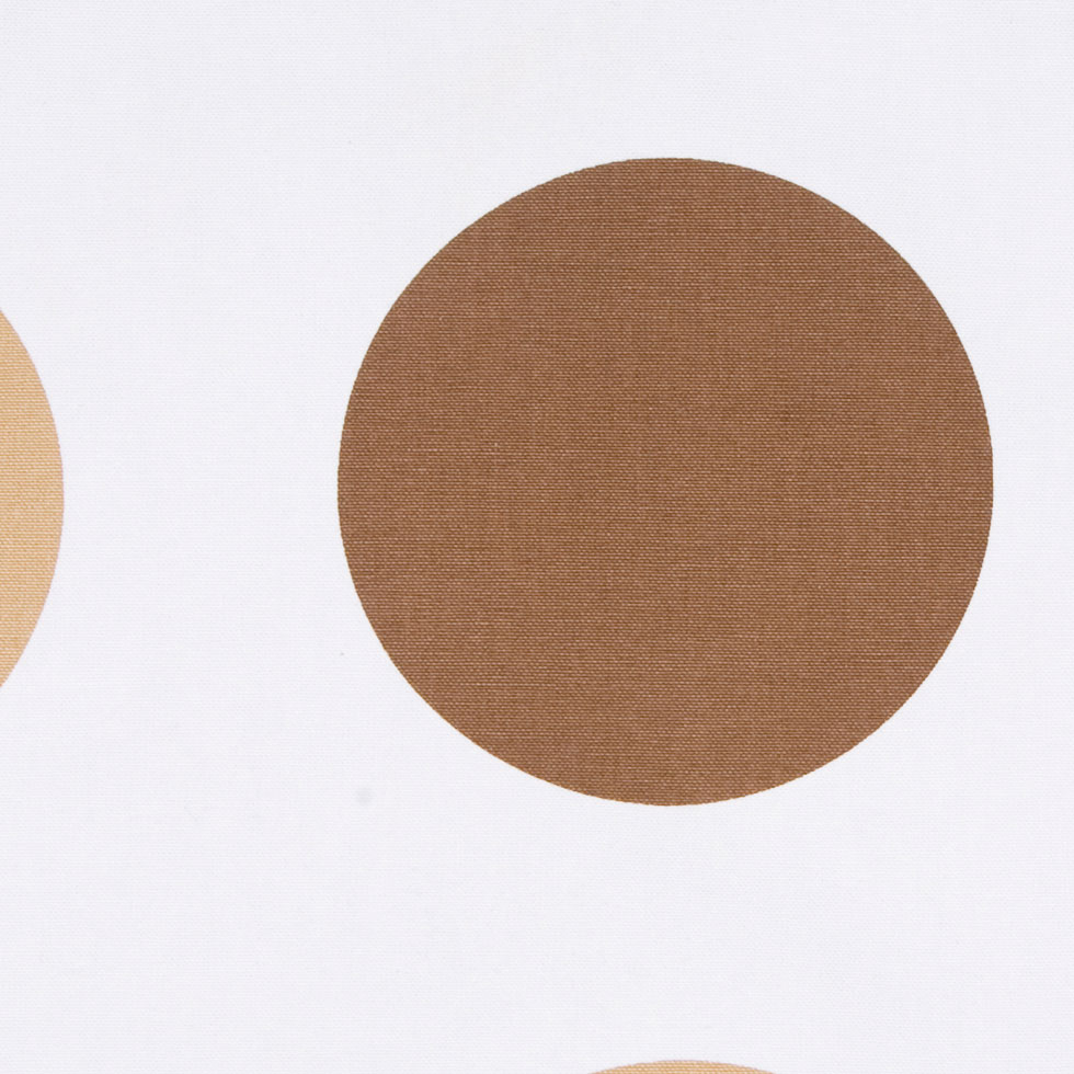 Off-White/Chocolate/Tan Polka Dots Canvas