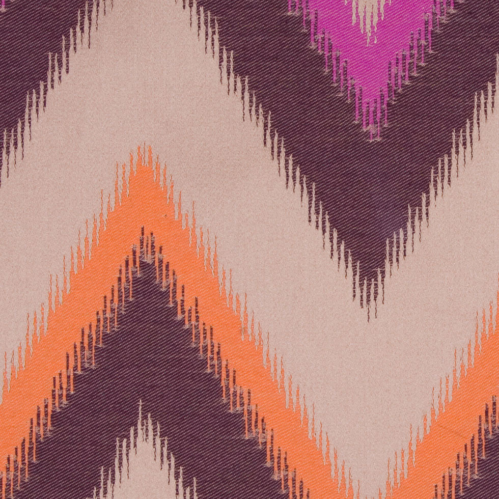 Magenta/Chocolate/Pumpkin/Beige Zig Zag Woven