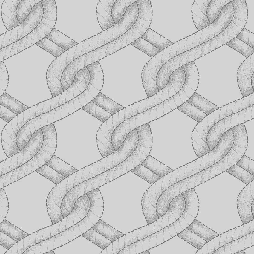 Grey Twisted Rope Stitched Braid Cotton Wideback Fabric