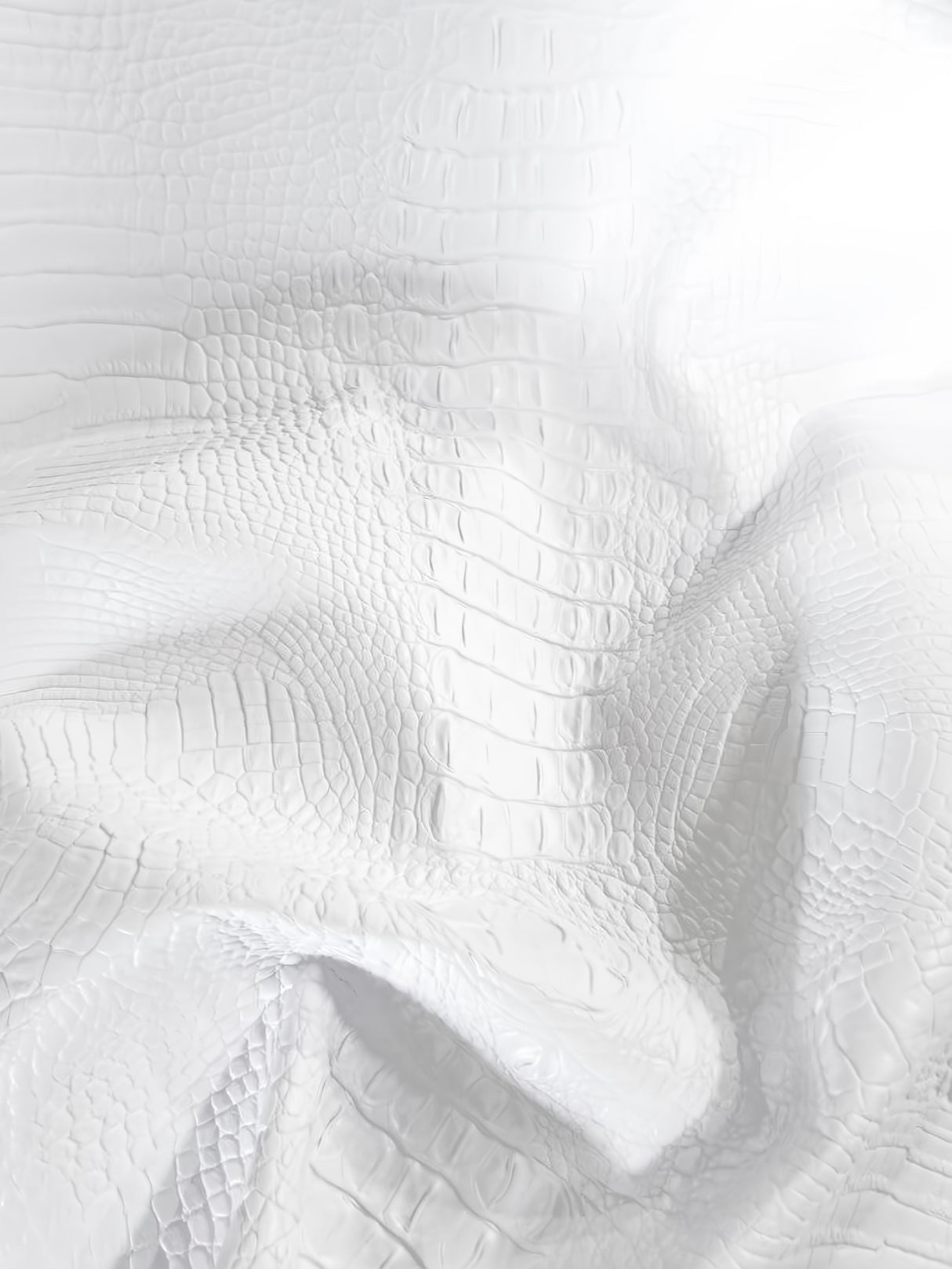 Pure White Hydra Gator 3D Embossed Vinyl Fabric