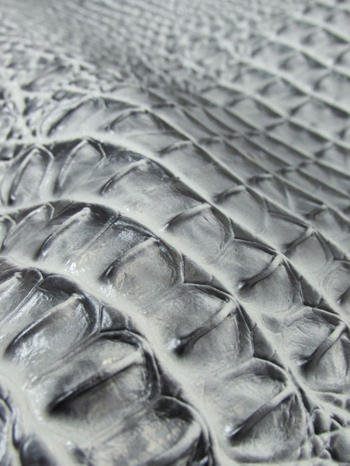 Pure White Hydra Gator 3D Embossed Vinyl Fabric