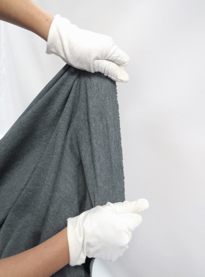 Heather Charcoal Heavy Interlock Poly Cotton Fabric