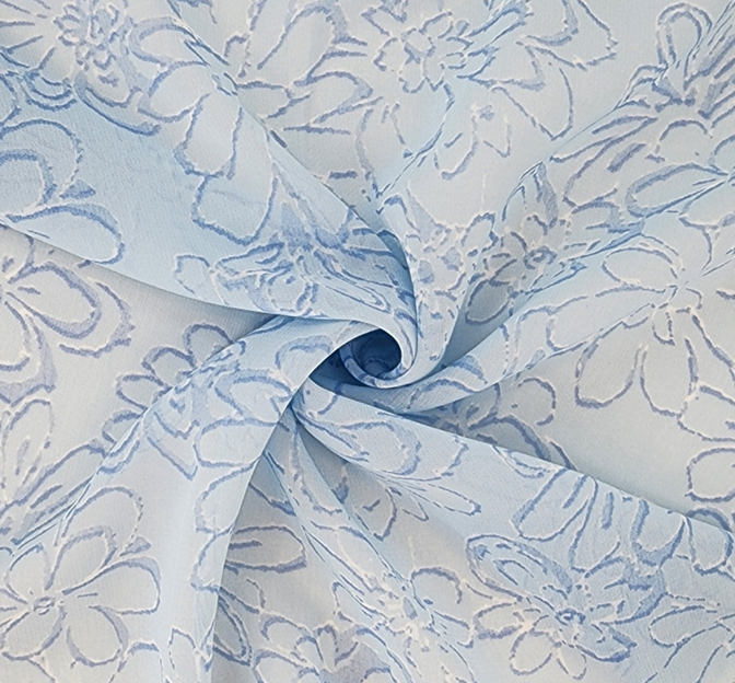 Hi Multi Chiffon 1D1322 Blue Chiffon Fabric - Blue, 58/60" Width