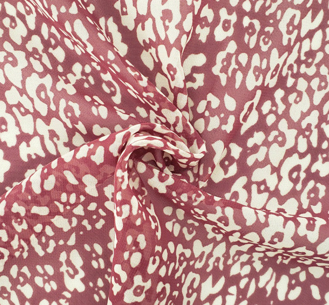 Hi Multi Chiffon 1D1354 Polyester Chiffon Fabric - Wine/Ivory, 58/60" Width