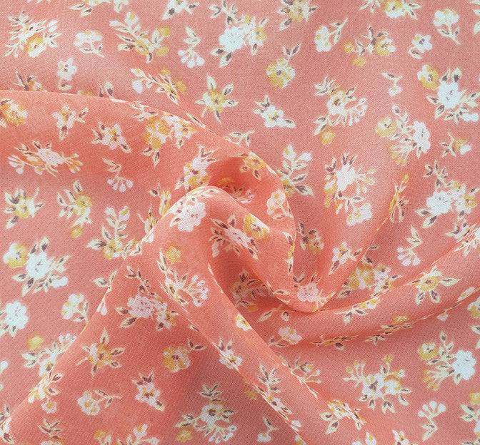 Hi Multi Chiffon 1B493 Blush Polyester Chiffon Fabric - Blush, Sheer, 58/60" Width (1 Yard)