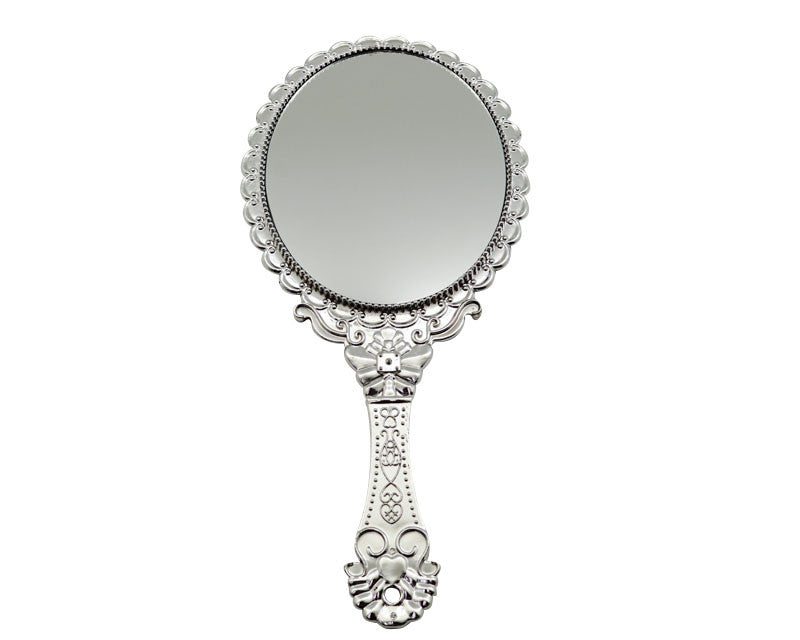 4 1/2" x 10" Silver Portable Mis Quince Handheld Mirror – Pack of 12 Quinceañera Favors