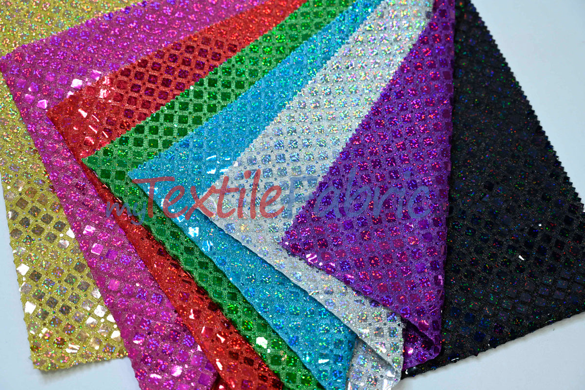 Holographic Shimmer Sequins Fabric - Lightweight Flowy Holographic Sequins, 45" Width (1 Yard)