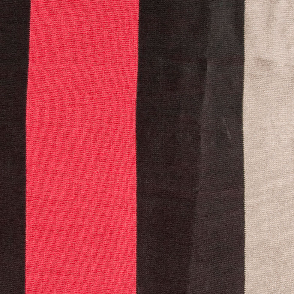 Black/Cranberry/Stone Stripes Woven