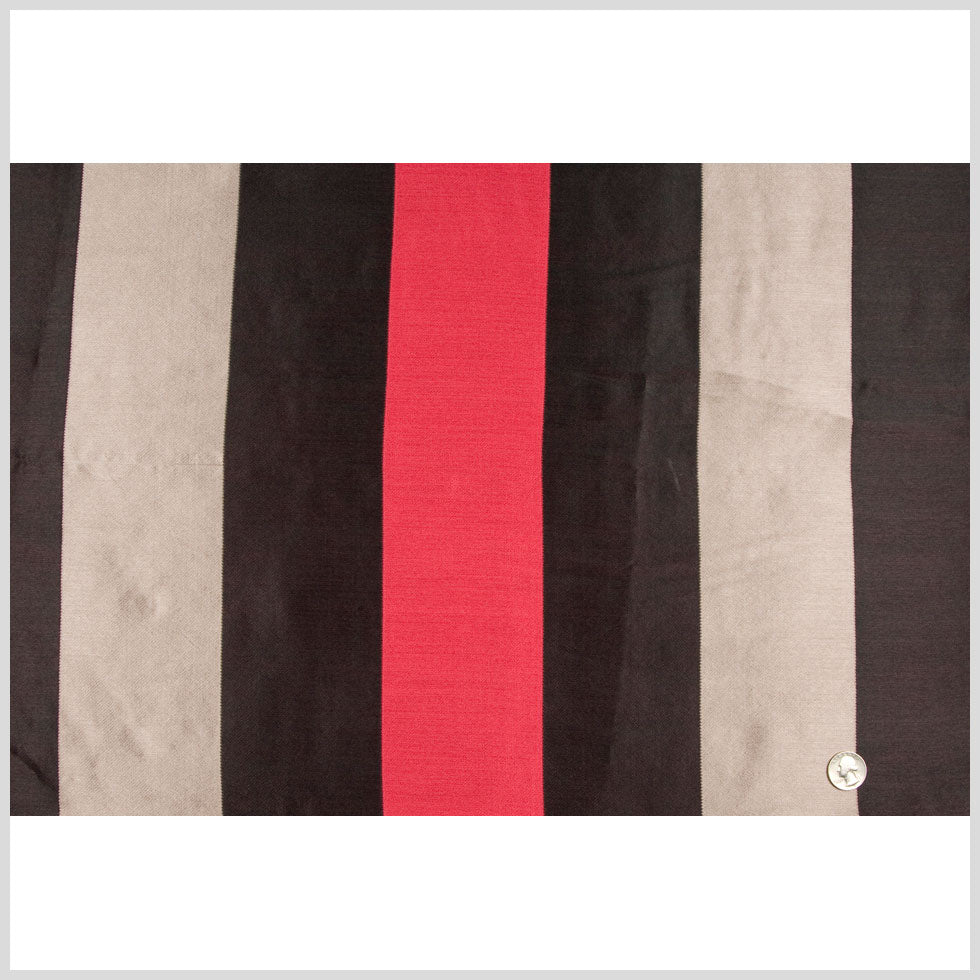 Black/Cranberry/Stone Stripes Woven