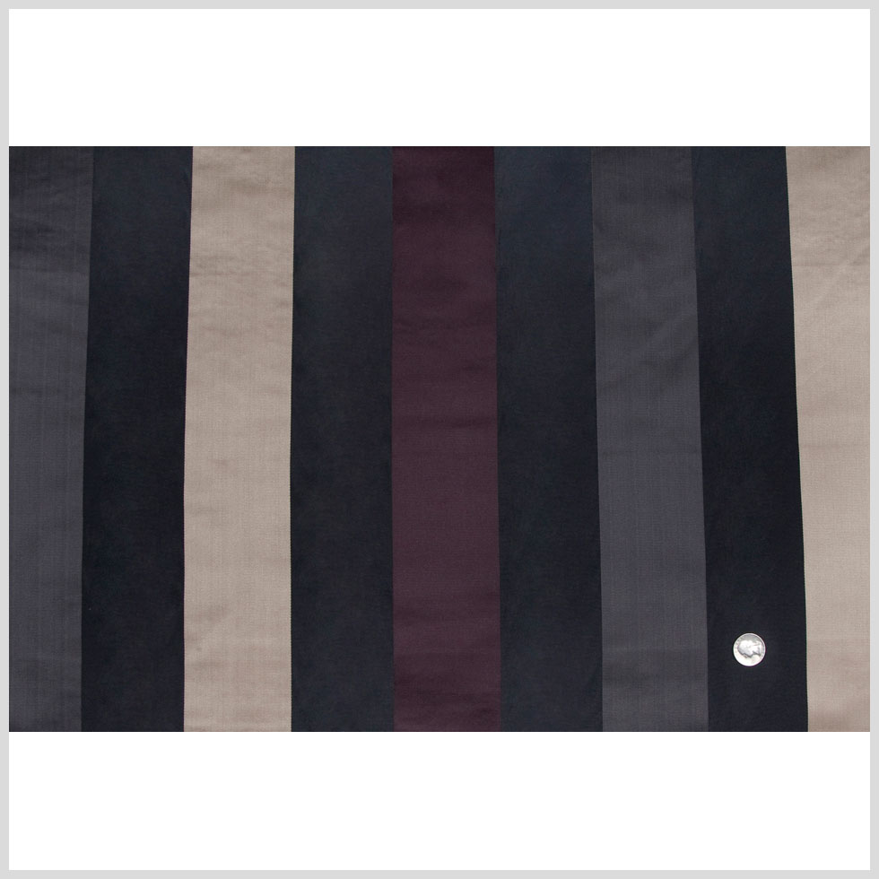Black/Deep Plum/Dirty Beige Stripes Woven