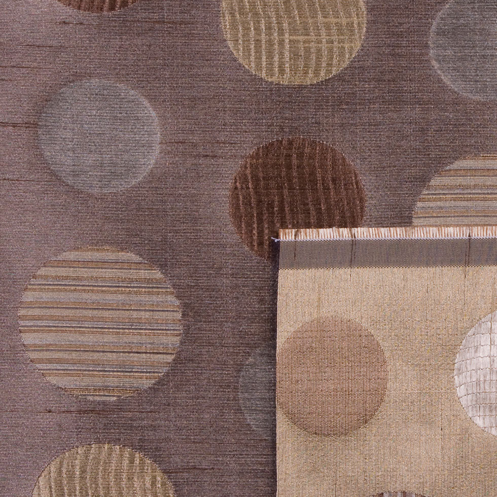Brown Gold/Victorian Gold Geometric Shantung /Dupioni