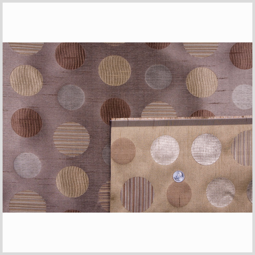Brown Gold/Victorian Gold Geometric Shantung /Dupioni