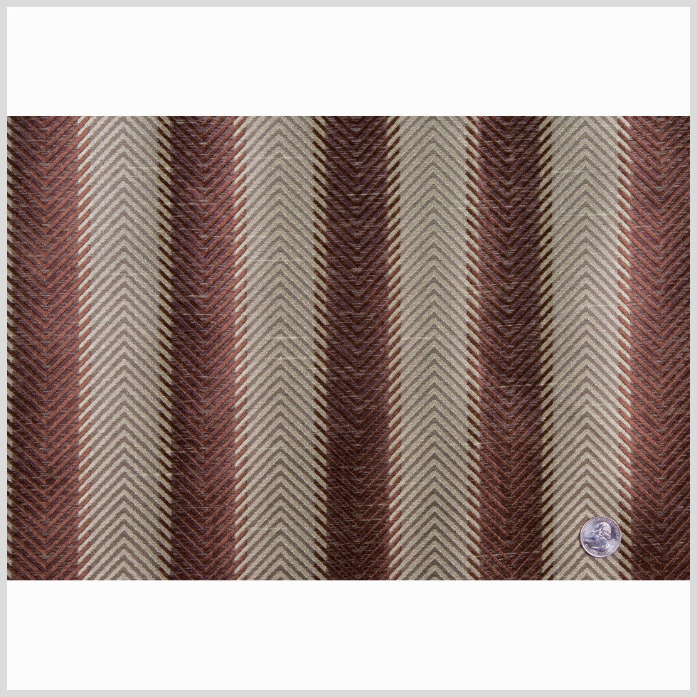 Chocolate/Mint Stripes Shantung /Dupioni