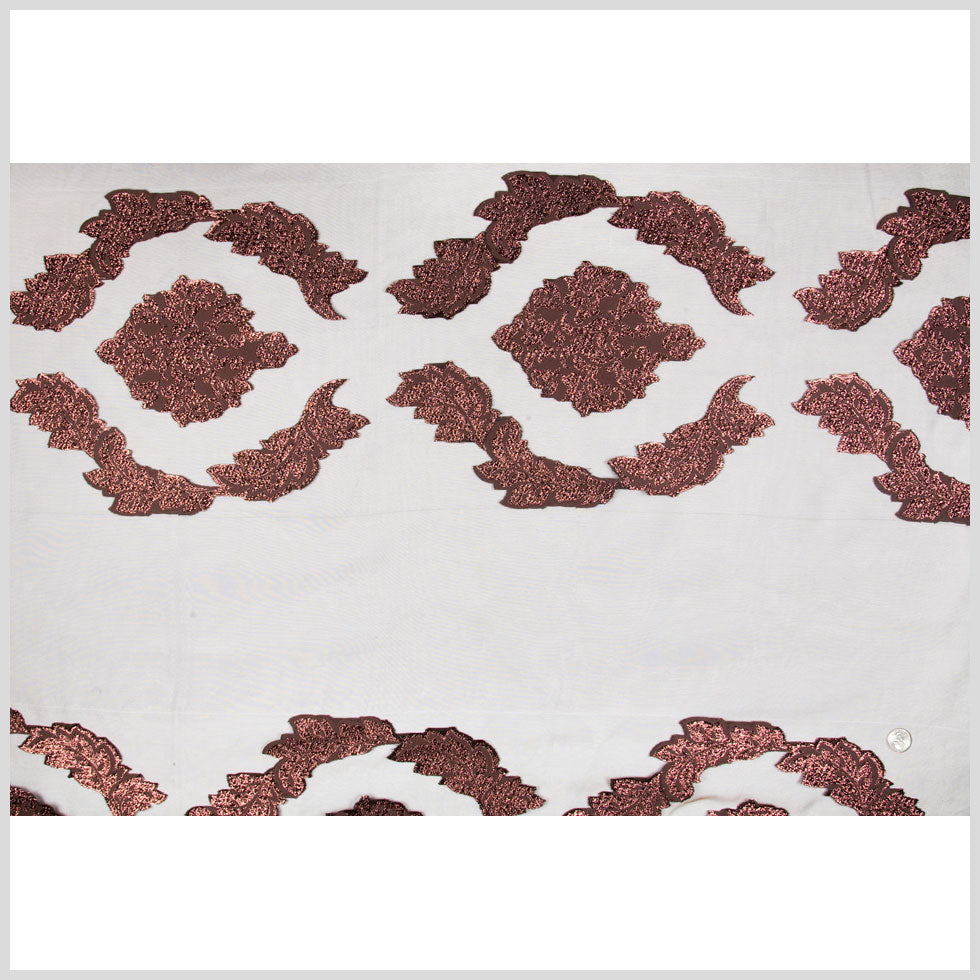 Chocolate/Copper Damask Sheer