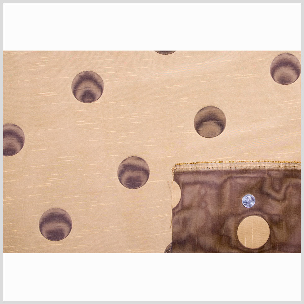 Chocolate/Antique Gold Polka Dots Shantung /Dupioni