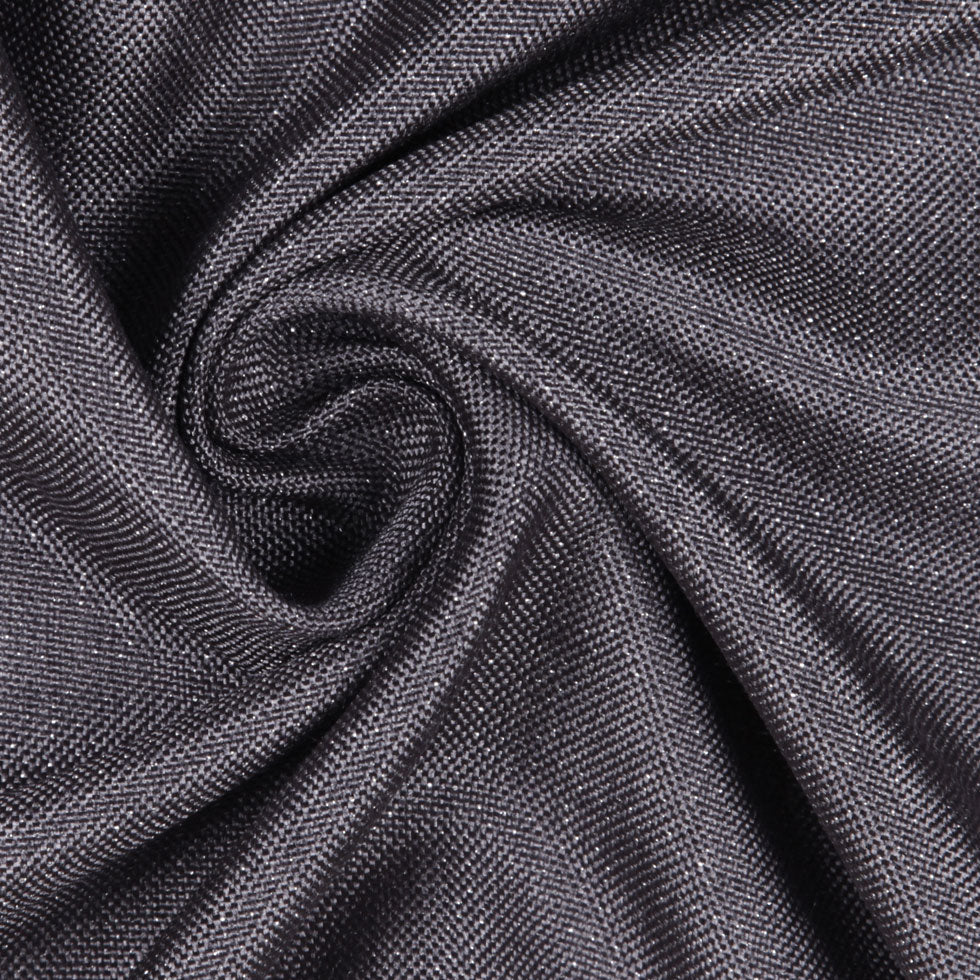 CharcoalMetallic Silver Solid Linen Lame