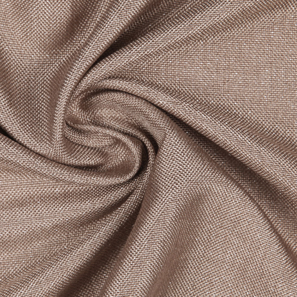 Latte/Metallic Silver Solid Linen Lame