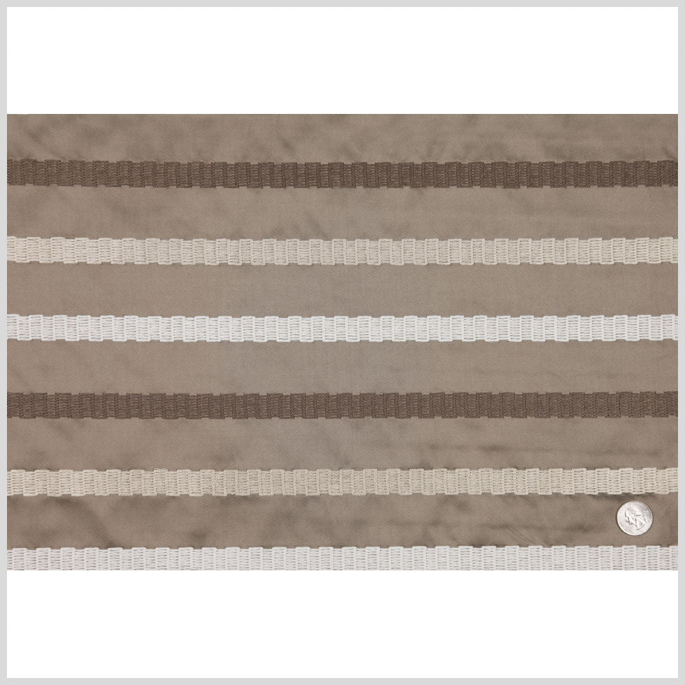 Latte/Beige Stripes Embroidery Stripe