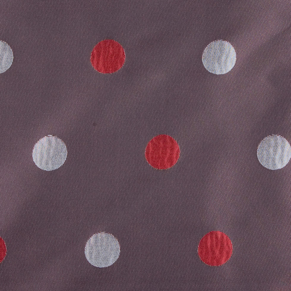 Heather Gray/Garnet/Silver Polka Dots Brocade