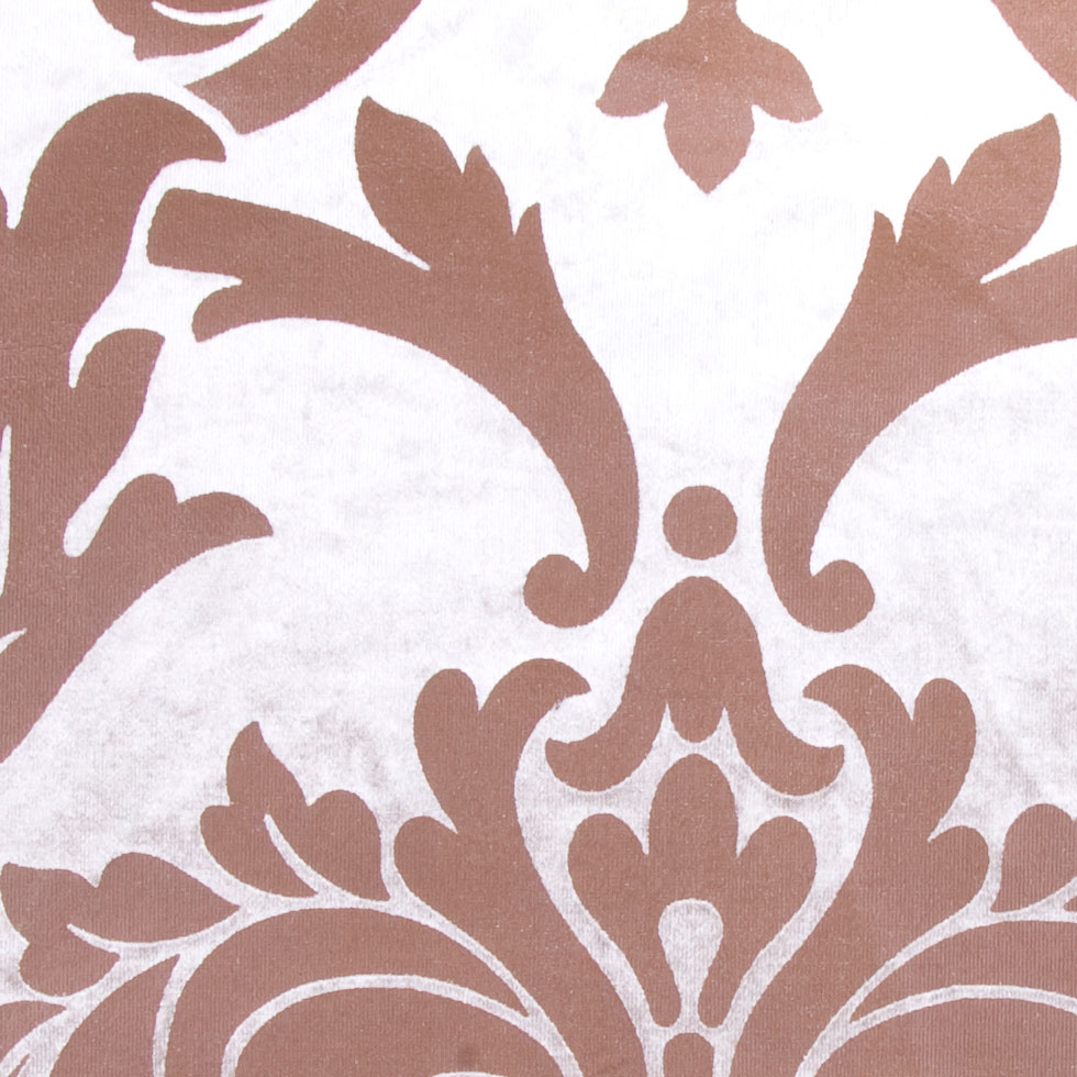 Beige/Chocolate Damask Velvet