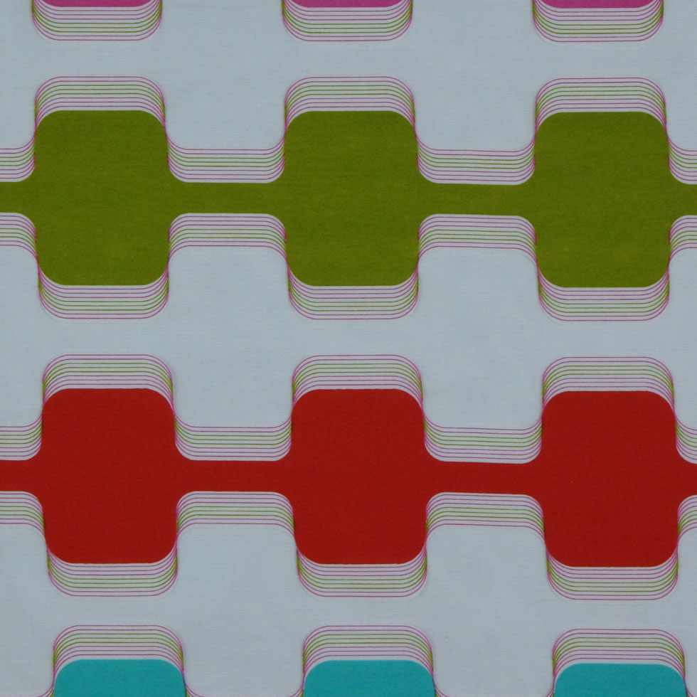Primary Red/Teal/Fuchsia/Capri Kiwi Geometric Prints