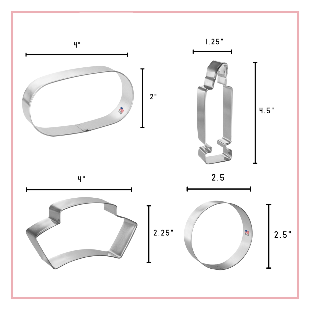 Nurses Call The Shots Cookie Cutter 4 Pc Set - 4 Pieces - Foose Cookie Cutters - US Tin Plated Steel HS0420