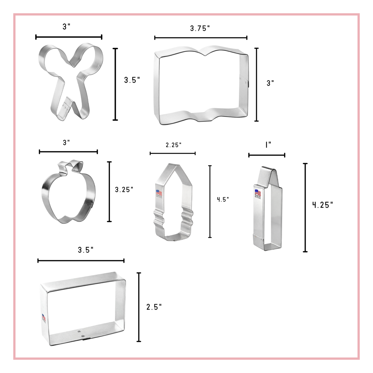 Back To School Teacher Appreciation 7 Pc Cookie Cutter Set HS0426