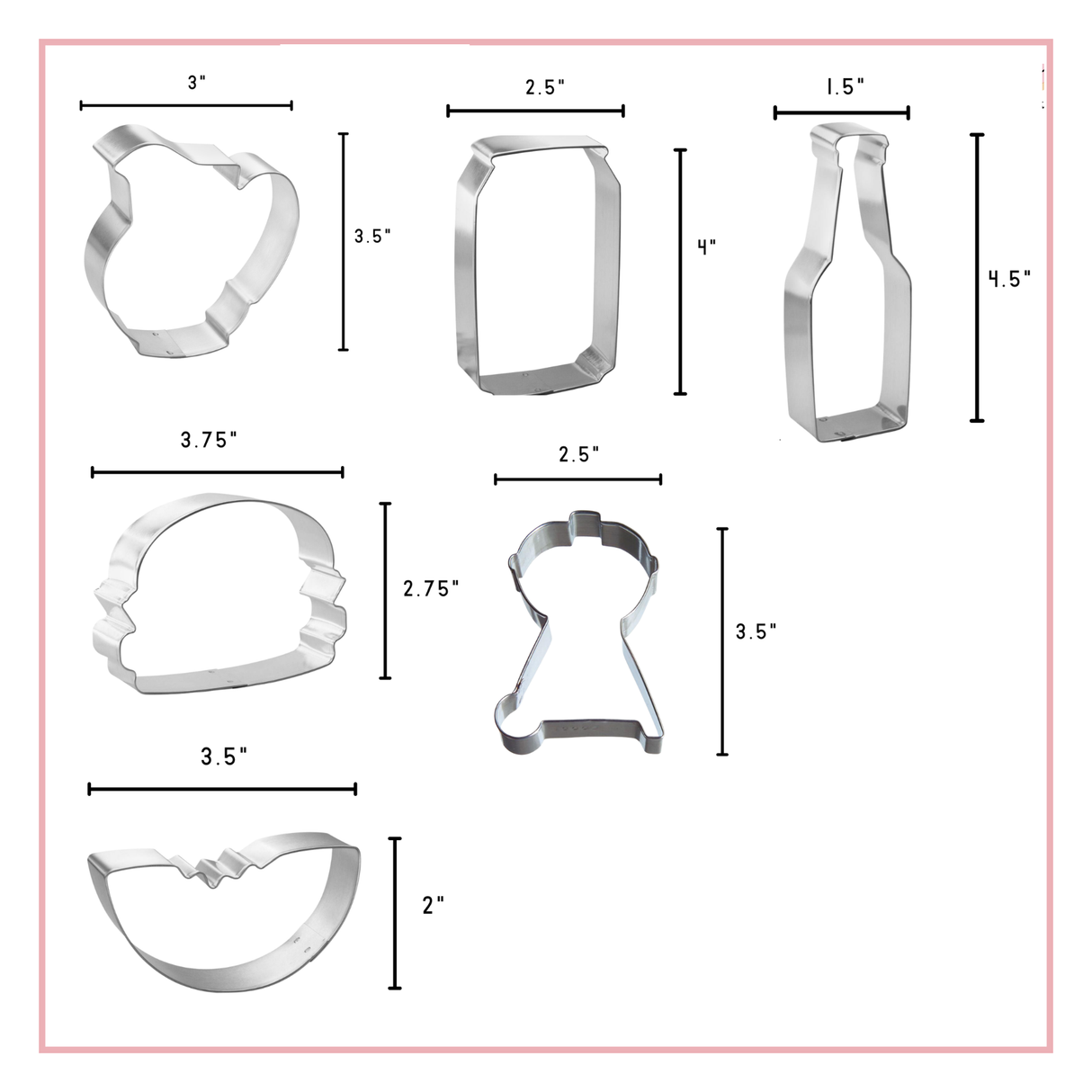 Summer Picnic BBQ Grill Cookie Cutter 6 Pc Set HS0466