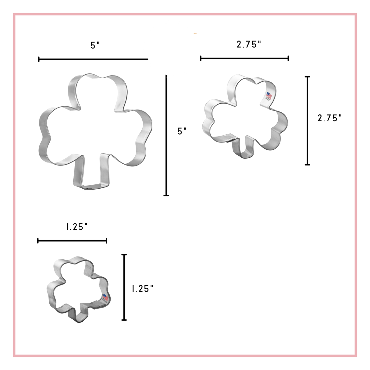Shamrock Cookie Cutter 3 Pc Set HS0469