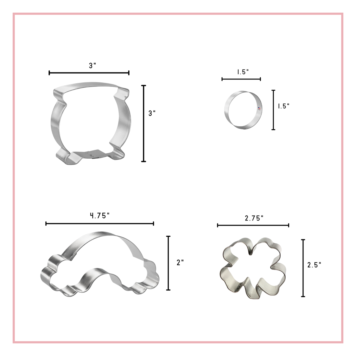Pot O' Gold St Patrick's Day Cookie Cutter 4 Pc Set HS0474