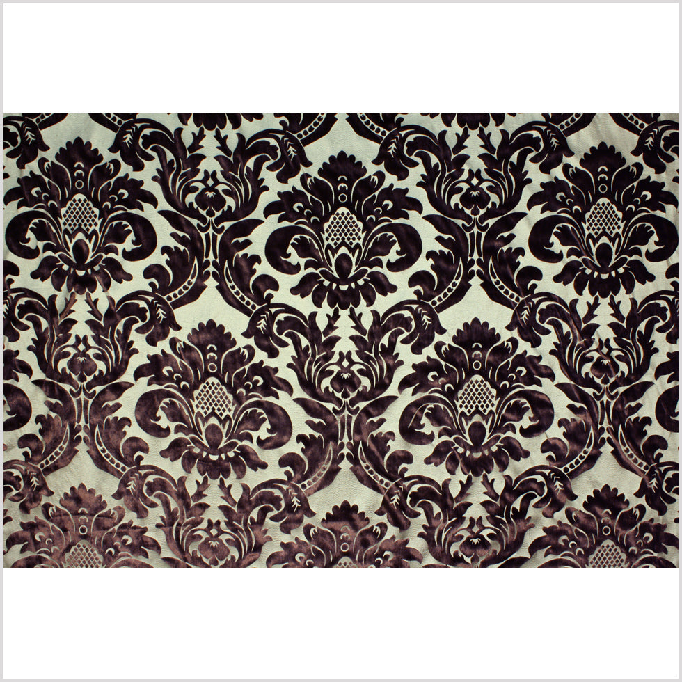 Chocolate/Royal Gold Floral Velvet
