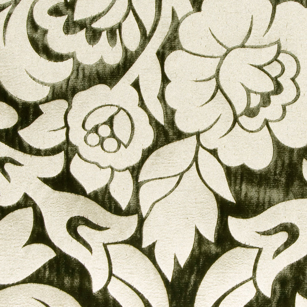 Moss/Royal Gold Floral Velvet