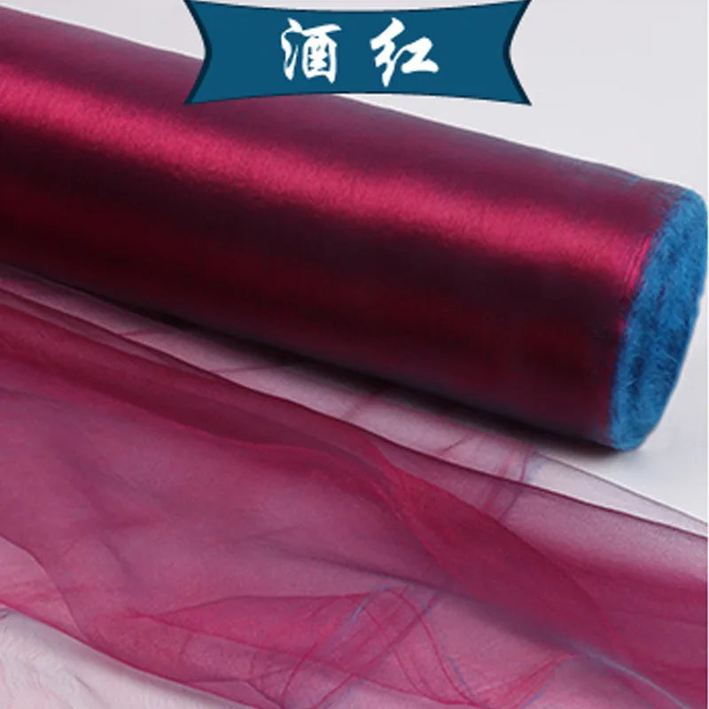 5m/lot Crystal Organza Tulle Roll Fabric For Draping Wedding Ceremony Party Home Decoration Wedding flowers arch 23 colours