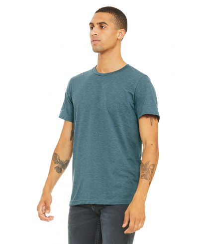 Bella Canvas 3001CVC Cotton Poly Fabric - HTR Deep Teal, Heathered, Short Sleeve (1 Unit)