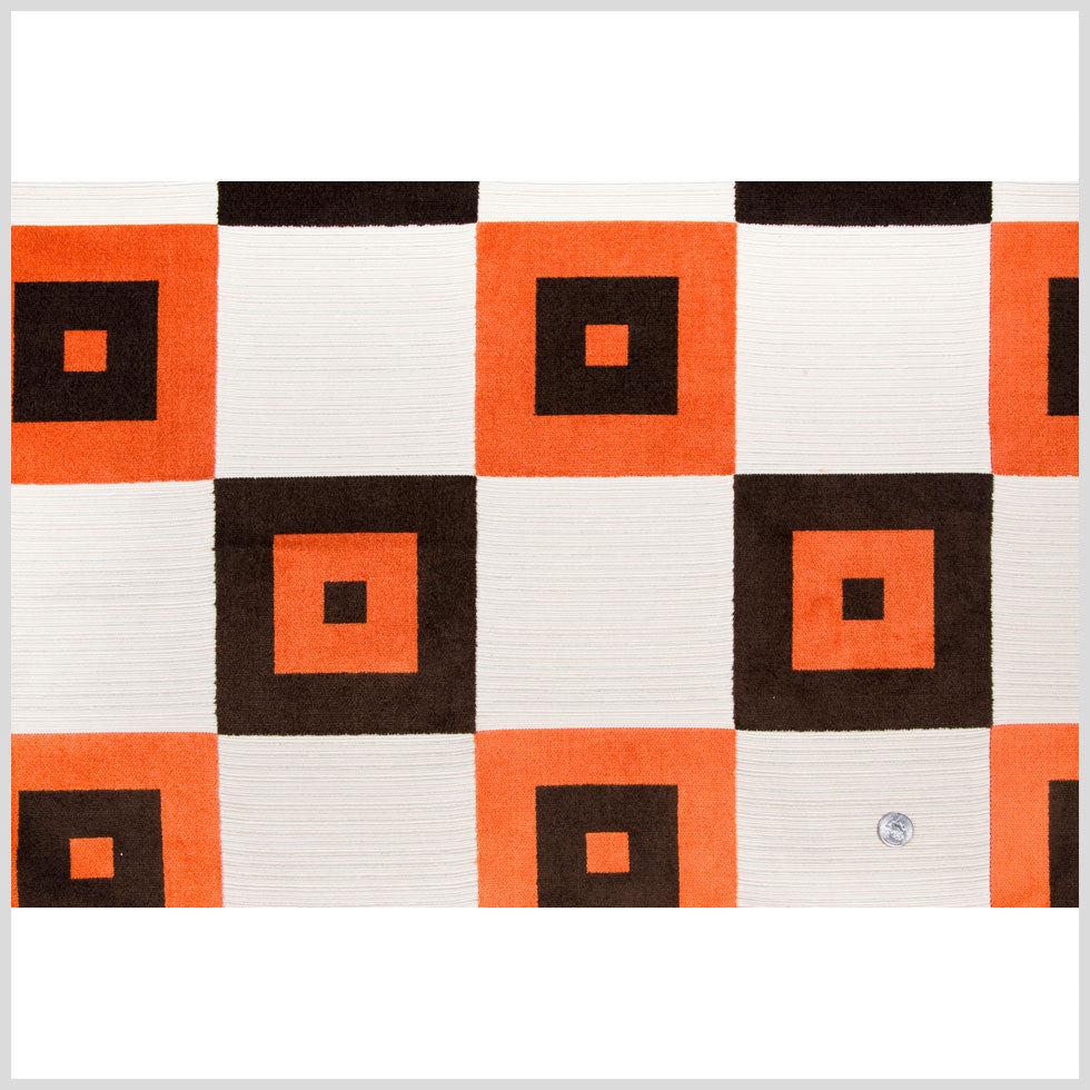 Natural/Chocolate/Orange Geometric Chenille