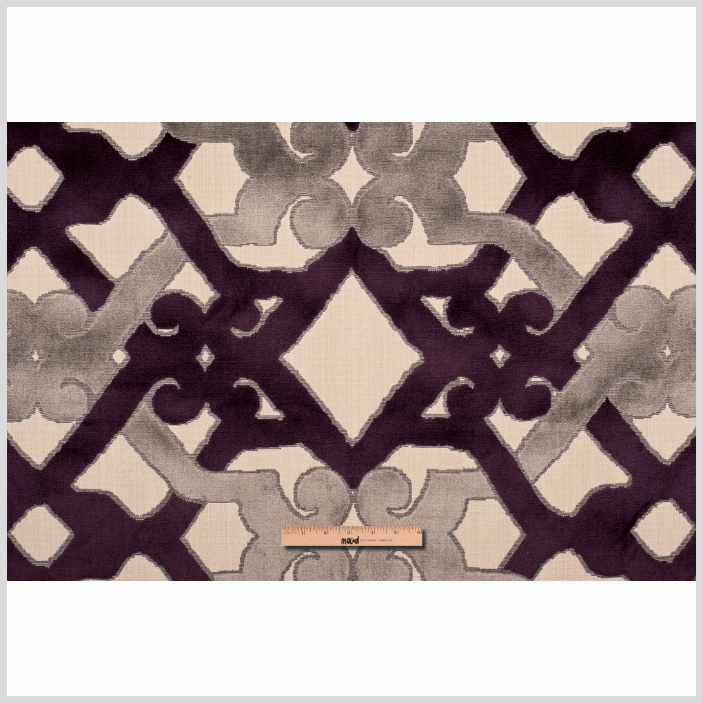 Purple/Beige/Stone Geometric Chenille