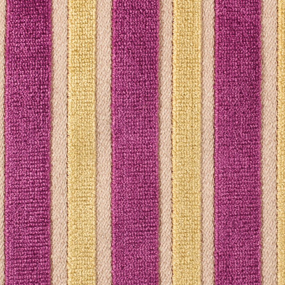Lemon Fuchsia Stripes Velvet