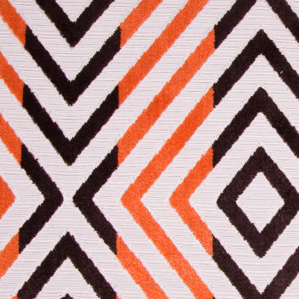Orange/Chocolate/Beige Diamonds Chenille