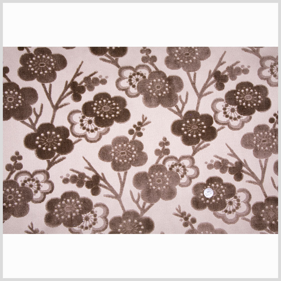 Chocolate/Beige Floral Chenille