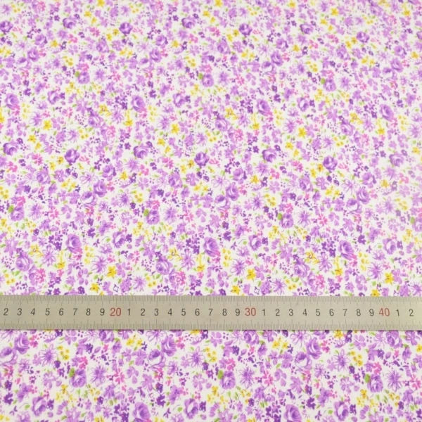 100% Cotton Fabric Pink Purple Pattern Floral Plain Printed Patchwork Cloth DIY Handmade Sewing fabrics in The Meter Needlework