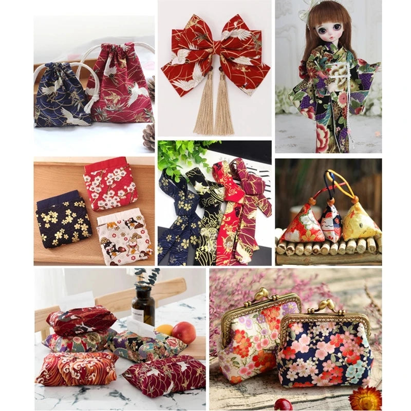 Teramila 8PCS Pack Square Multicolor Printed Cotton Fabric For Sewing Quilt Cloth Needlework Plaid Handicraft Material Patchwork