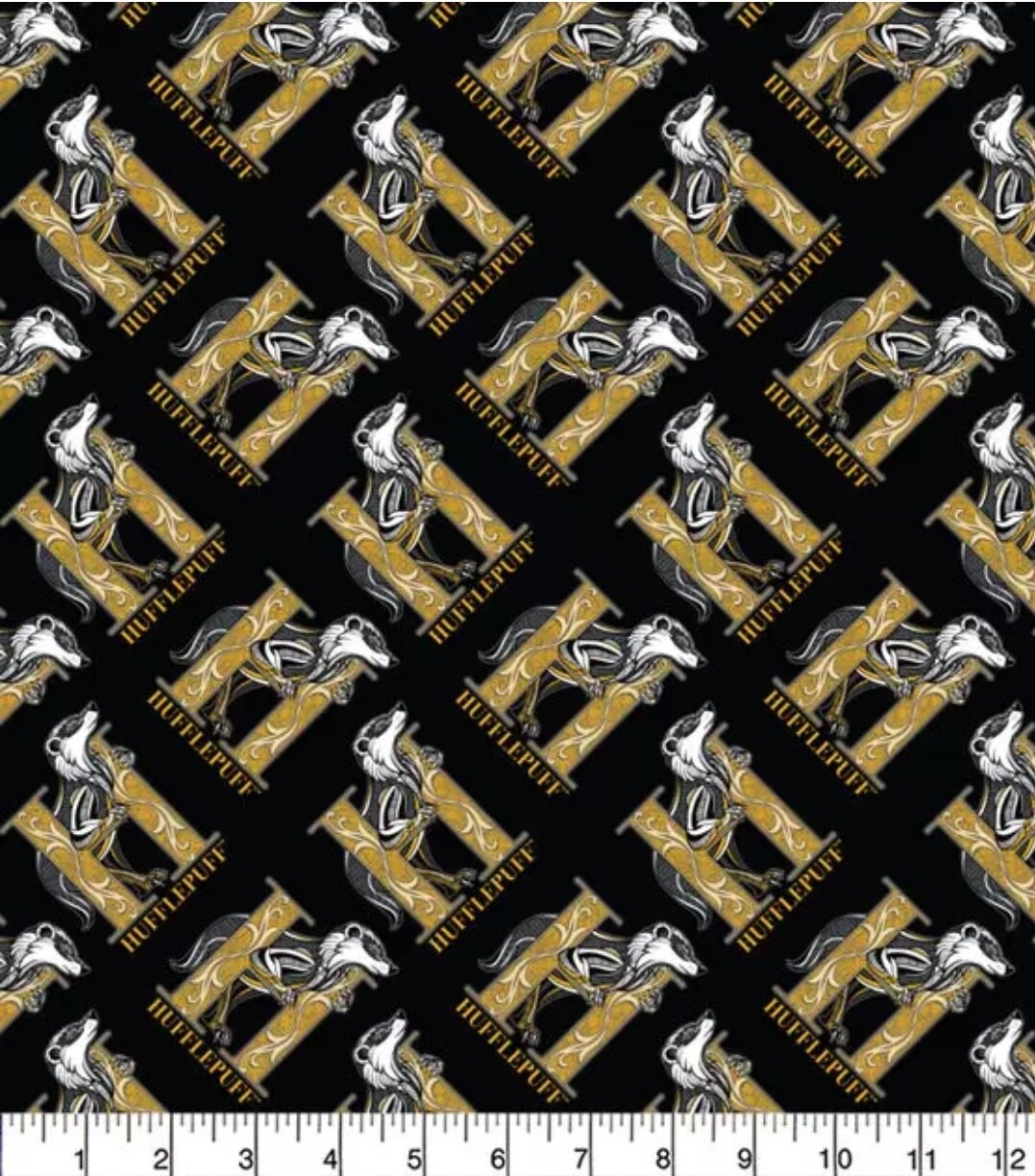 Quilting Cotton Harry Potter Art Deco Ravenclaw Slytherin Hufflepuff Gryffindor