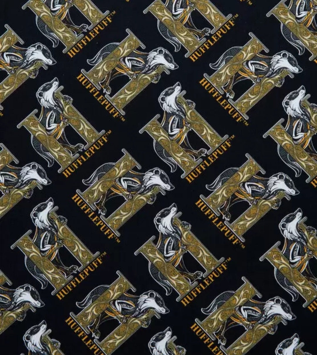 Quilting Cotton Harry Potter Art Deco Ravenclaw Slytherin Hufflepuff Gryffindor