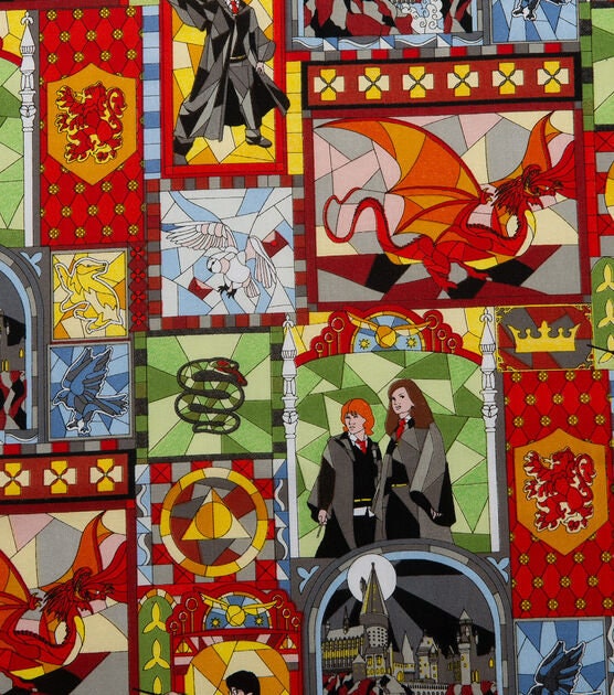 Quilting Cotton Harry Potter Stained Glass Windows