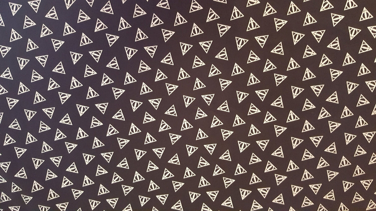 Quilting Cotton Harry Potter Deathly Hallows Silver Metallic