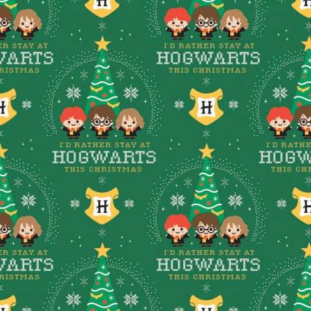 Quilting Cotton Harry Potter Hogwarts Holiday Christmas Fabric