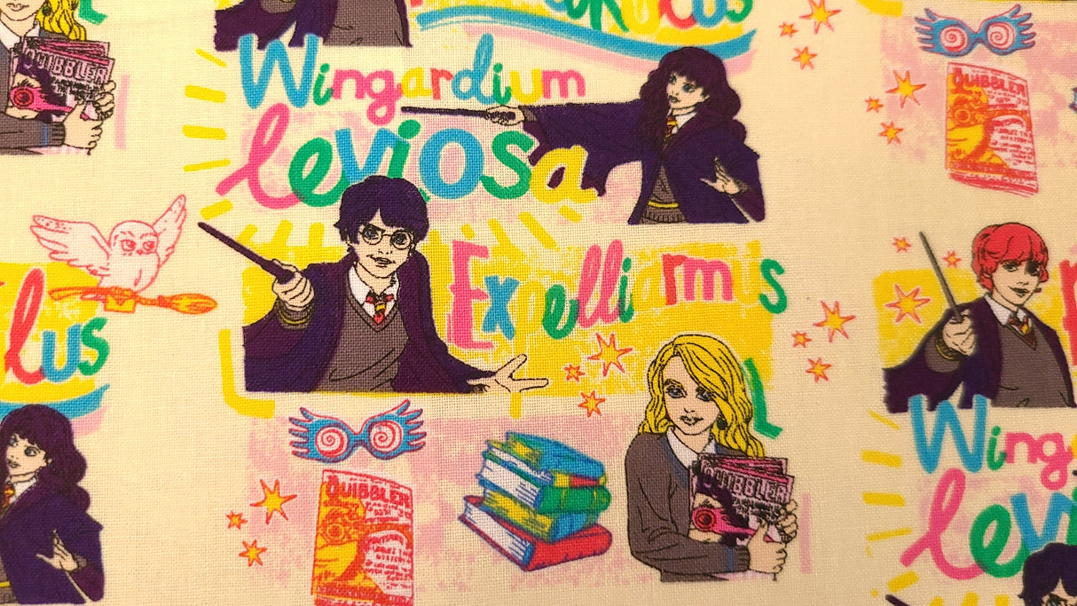 Quilting Cotton Harry Potter Magic Words Toss 100% Cotton