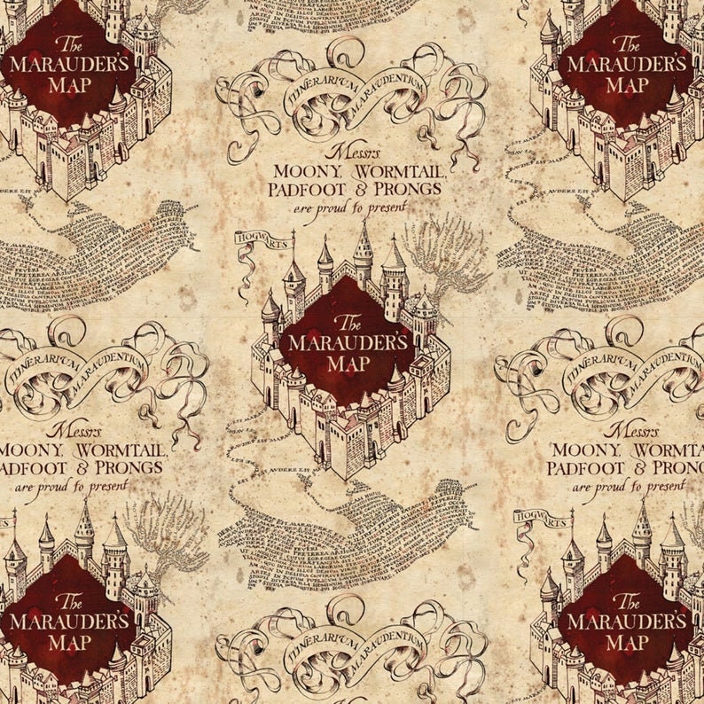 Quilting Cotton Harry Potter Marauder's Map