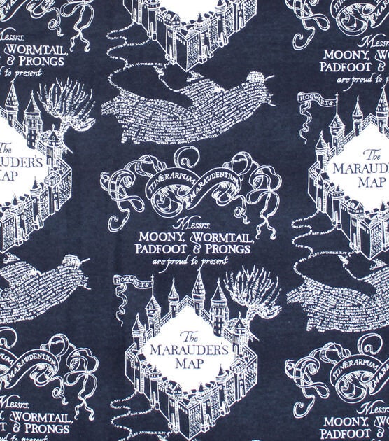 Flannel Fabric Harry Potter Blue Marauder's Map