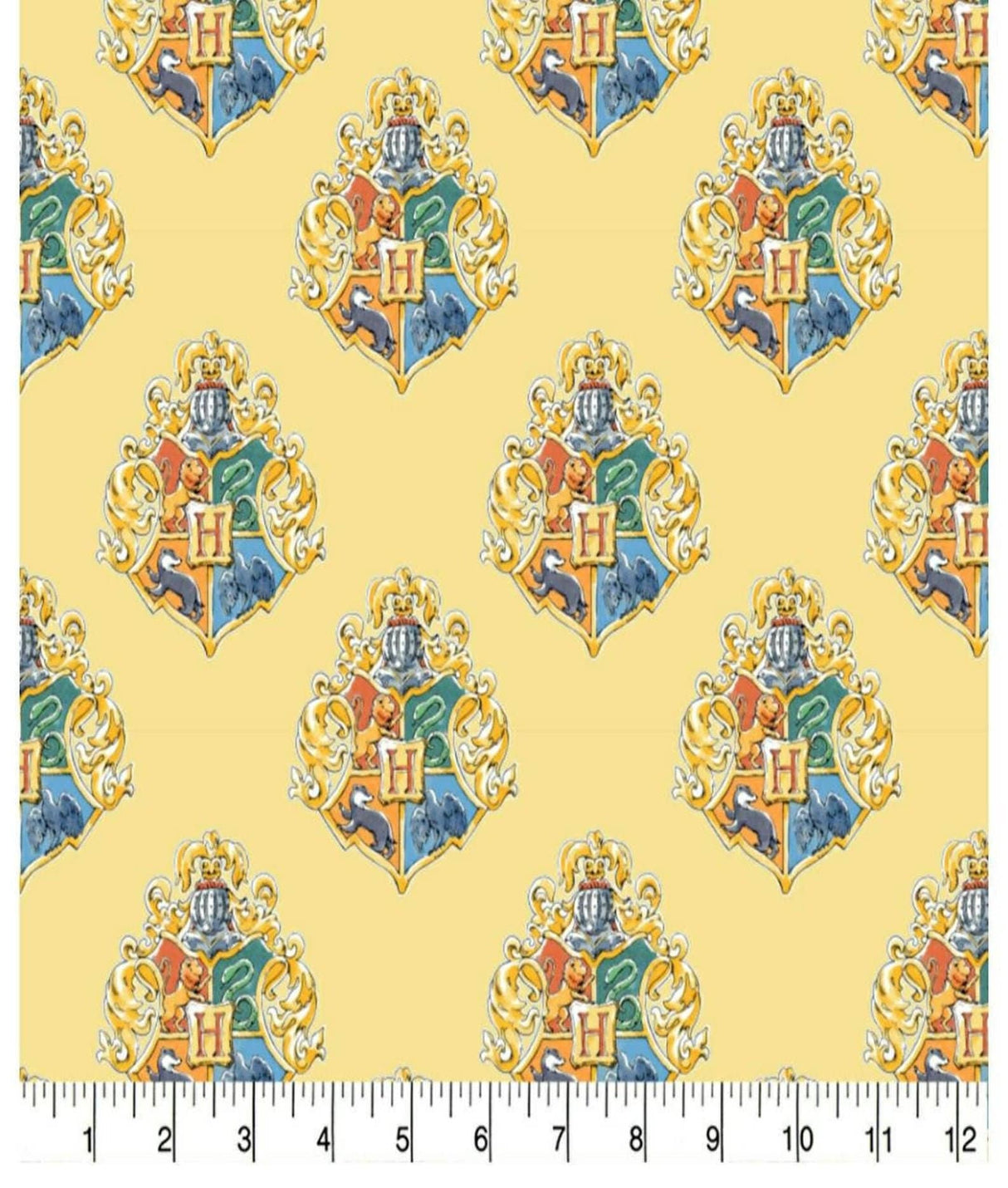 Quilting Cotton Harry Potter Watercolor Yellow Crest